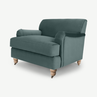 An Image of Orson Armchair, Marine Green Velvet