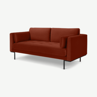 An Image of Harlow Large 2 Seater Sofa, Brick Red Vevet