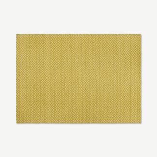 An Image of Mira Flatweave Rug, 160 x 230cm, Chartreuse Yellow