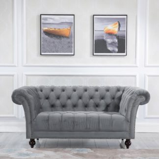 An Image of Chester Grey Fabric 2 Seater Sofa