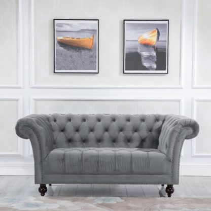 e97794d1322d0db8e974090aa7f89d27da8c3bfbb18721ce67f59f851d219311.jpg An Image of Chester Grey Fabric 2 Seater Sofa