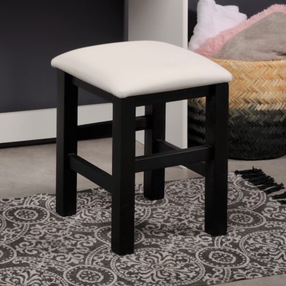 An Image of Beauty Bar Dressing Table Stool Black and White