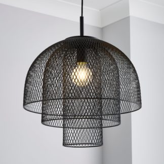 An Image of Tori 1 Light Pendant Fitting Black