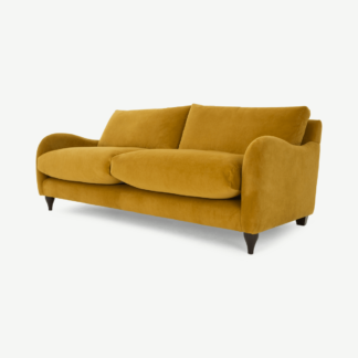 An Image of Sofia 3 Seater Sofa, Plush Turmeric Velvet