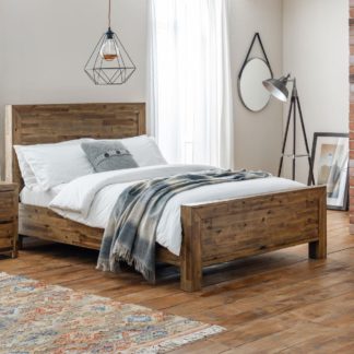 An Image of Hoxton Rustic Oak Wooden Bed Frame - 6ft Super King Size