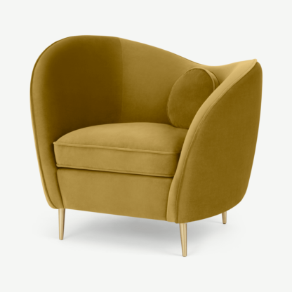 An Image of Kooper Accent Armchair, Vintage Gold Velvet