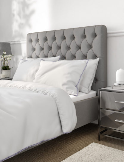 An Image of M&S Cotton Rich Pom-Pom Trim Bedding Set