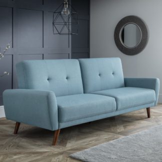 An Image of Monza Blue Fabric 3 Seater Sofa Bed