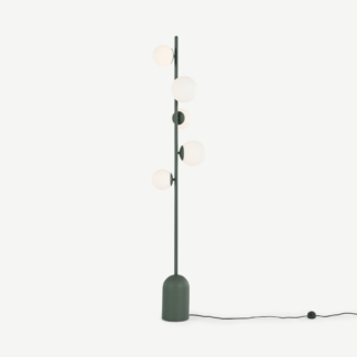 An Image of Vetro Floor Lamp, Peacock Green and Opal Glass
