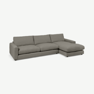 An Image of Arni Large Right Hand Facing Chaise End Sofa, Dove Grey Boucle