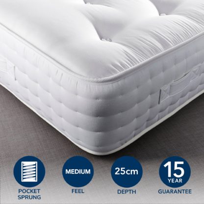 An Image of Hotel Emperor Wool 1000 Pocket Sprung Mattress Cream