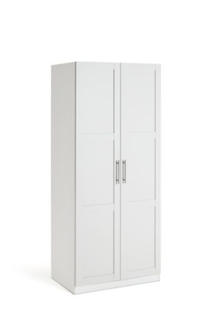 An Image of Habitat Munich 2 Door Framed Wardrobe - White