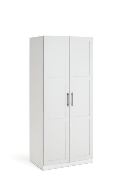 An Image of Habitat Munich 2 Door Framed Wardrobe - White