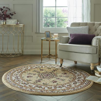 An Image of Sherborne Circle Rug Sherborne Beige