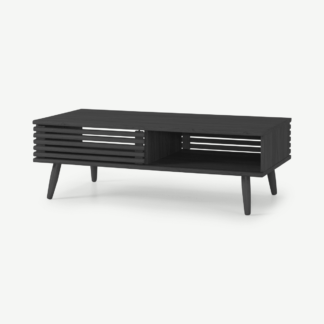 An Image of Tulma Storage Coffee Table, Black Wood Effect