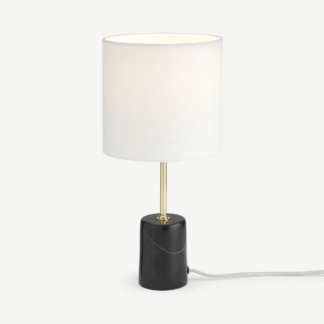 An Image of Rita Bedside Table Lamp, Black Marble & Brass