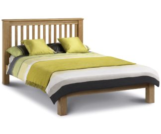 An Image of Wooden Bed Frame 5ft King Size Amsterdam Low Foot End Solid Oak