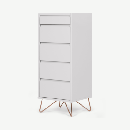 An Image of Elona Vanity Chest of Drawers, Grey and Copper