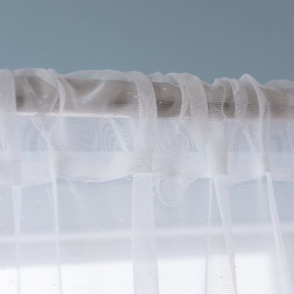 An Image of Habitat Floral Net Voile Curtain Panel - White - 137x240cm