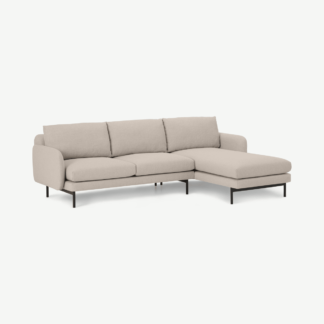 An Image of Miro Right Hand Facing Chaise End Corner Sofa, Oat Weave