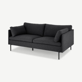 An Image of Zarina Large 2 Seater Sofa, Sterling Grey with Black Leg