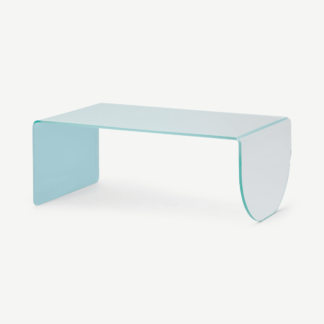 An Image of Hesta Coffee Table, Hazy Blue Ombre Glass