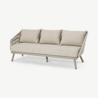 An Image of Alif Garden 3 Seater Sofa, Natural White & Eucalyptus