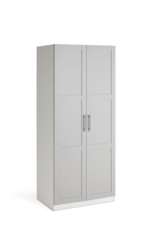 An Image of Habitat Munich 2 Door Framed Wardrobe - Grey