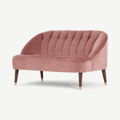 An Image of Margot 2 Seater Sofa, Old Rose Velvet