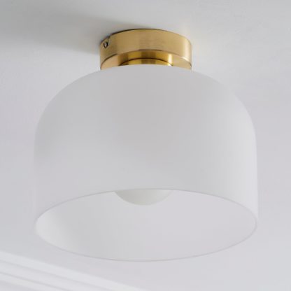 An Image of Palazzo Gold Effect 1 Light Flush Ceiling Fitting Gold