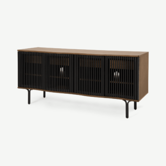 An Image of Zaragoza Wide Sideboard, Walnut & Charcoal Black