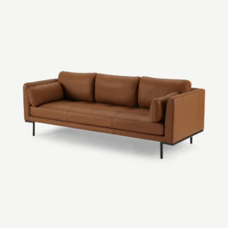 An Image of Harlow 3 Seater Sofa, Denver Tan Leather