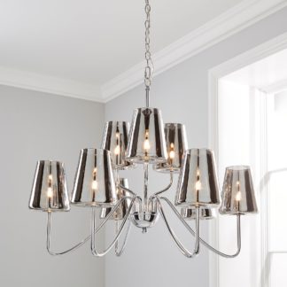 An Image of Alister 9 Light Glass Ceiling Fitting Chrome