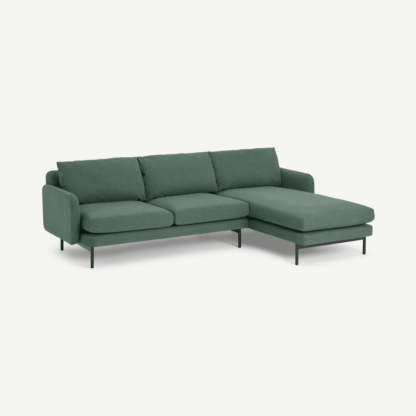An Image of Miro Right Hand Facing Chaise End Corner Sofa, Bay Green