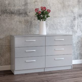 An Image of Lynx Grey 6 Drawer Wide Chest