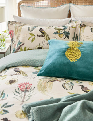 An Image of M&S Sanderson Pure Cotton Paradesia Sateen Duvet Cover