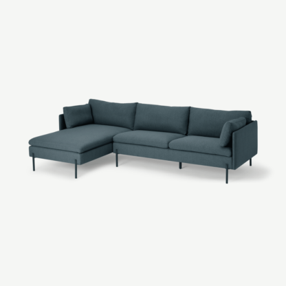 An Image of Zarina Left Hand Facing Chaise End Corner Sofa, Mina Earl Blue