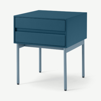 An Image of Donica Bedside Table, Sapphire Blue