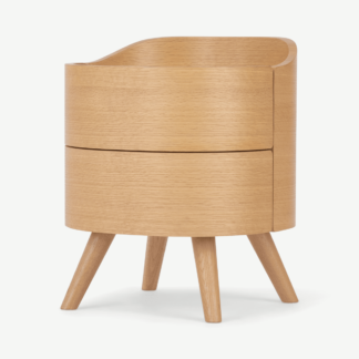 An Image of Odie 2 Drawer Bedside Table, Oak