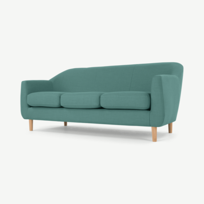 An Image of Tubby 3 Seater Sofa, Soft Teal