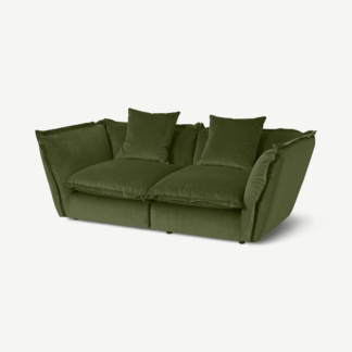 An Image of Fernsby 2 Seater Sofa, Moss Recycled Velvet