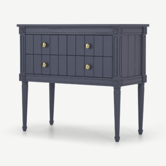 An Image of Bourbon Vintage Cabinet, Slate Blue & Brass