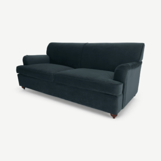 An Image of Orson 3 Seater Sofa Bed, Midnight Grey Velvet