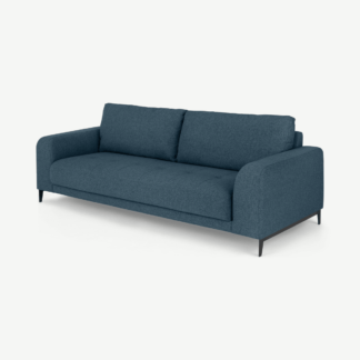 An Image of Luciano 3 Seater Sofa, Orleans Blue