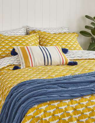 An Image of M&S Joules Pure Cotton Heron Geo Bedding Set