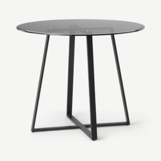 An Image of Haku 2 Seat Round Dining Table, Black