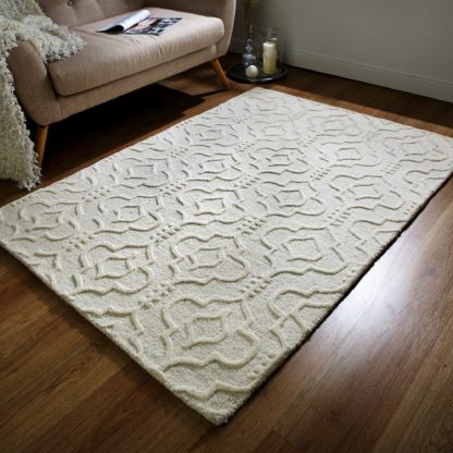 An Image of Cream Moorish Marrakech Geometric Rug Cream