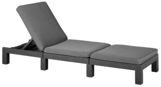 An Image of Keter Daytona Rattan Effect Sun Lounger - Graphite