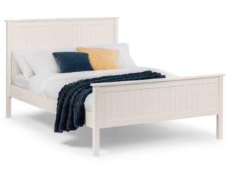 An Image of Maine White Wooden Bed Frame - 4ft6 Double
