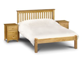 An Image of Barcelona Low Foot End Antique Solid Pine Wooden Bed Frame - 5ft King Size